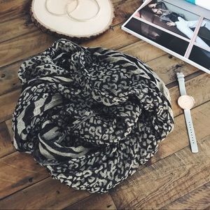 Animal Print Woven Infinity Scarf